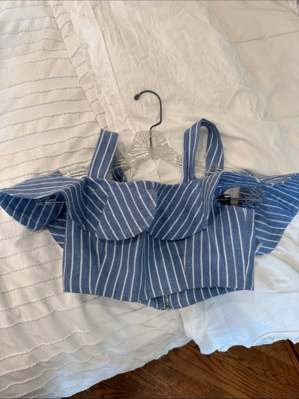 ALEXIS Blue & White Striped Two-Piece Set - Crop Top & Skirt - Picture 3 of 7